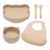 Set diversificare din silicon Panda, 6 luni+, Bubble Beige, Appekids